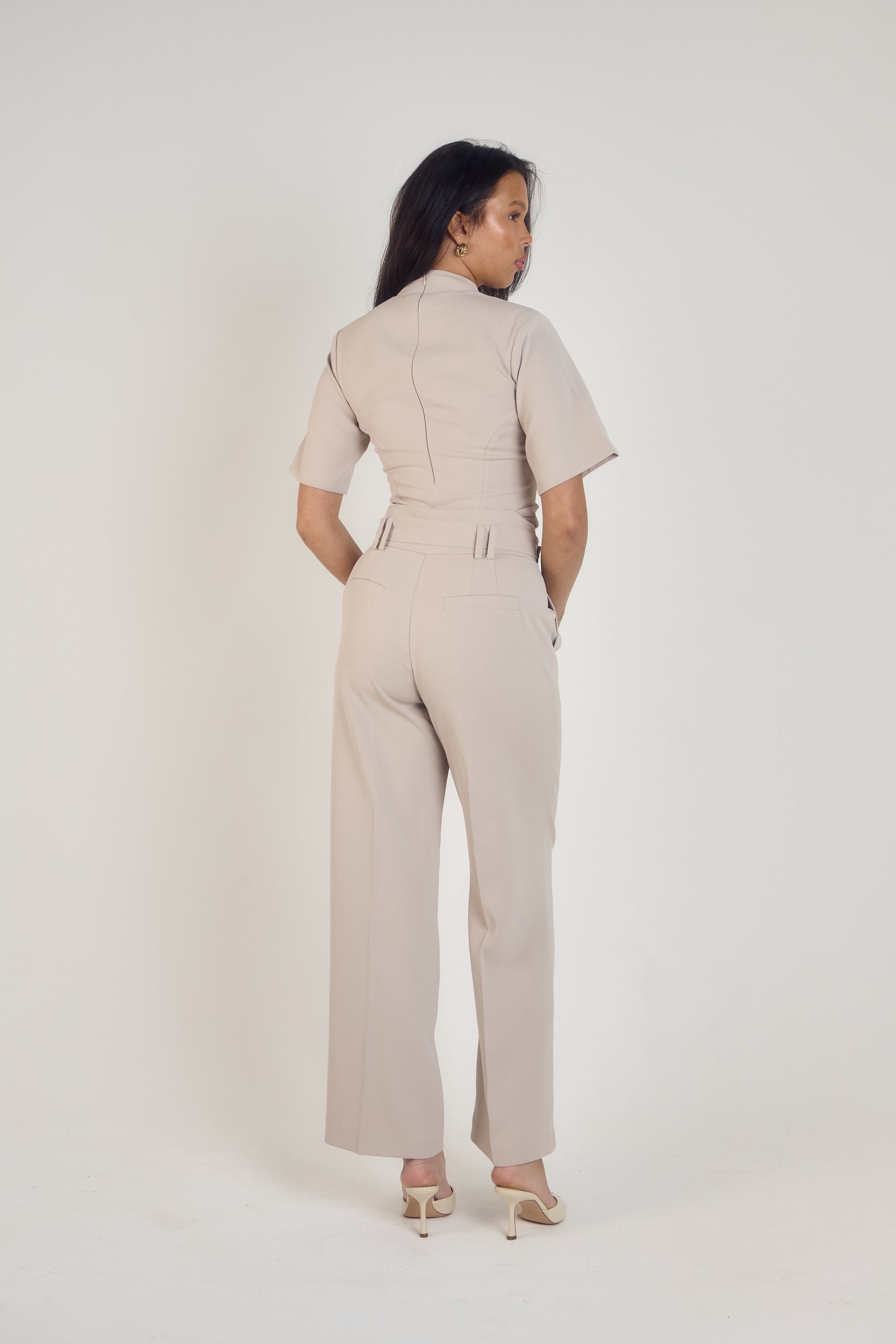 Wide leg high waisted very flattering, tummy flattering, comfortable premium tailored wide leg trousers perfect for the office