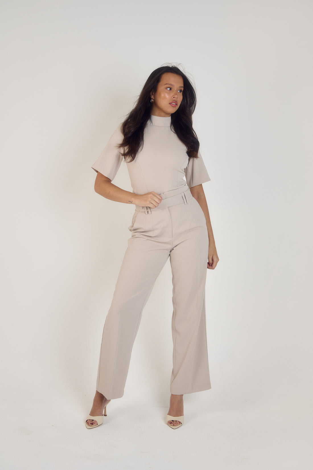 Wide leg high waisted very flattering, tummy flattering, comfortable premium tailored wide leg trousers perfect for the office