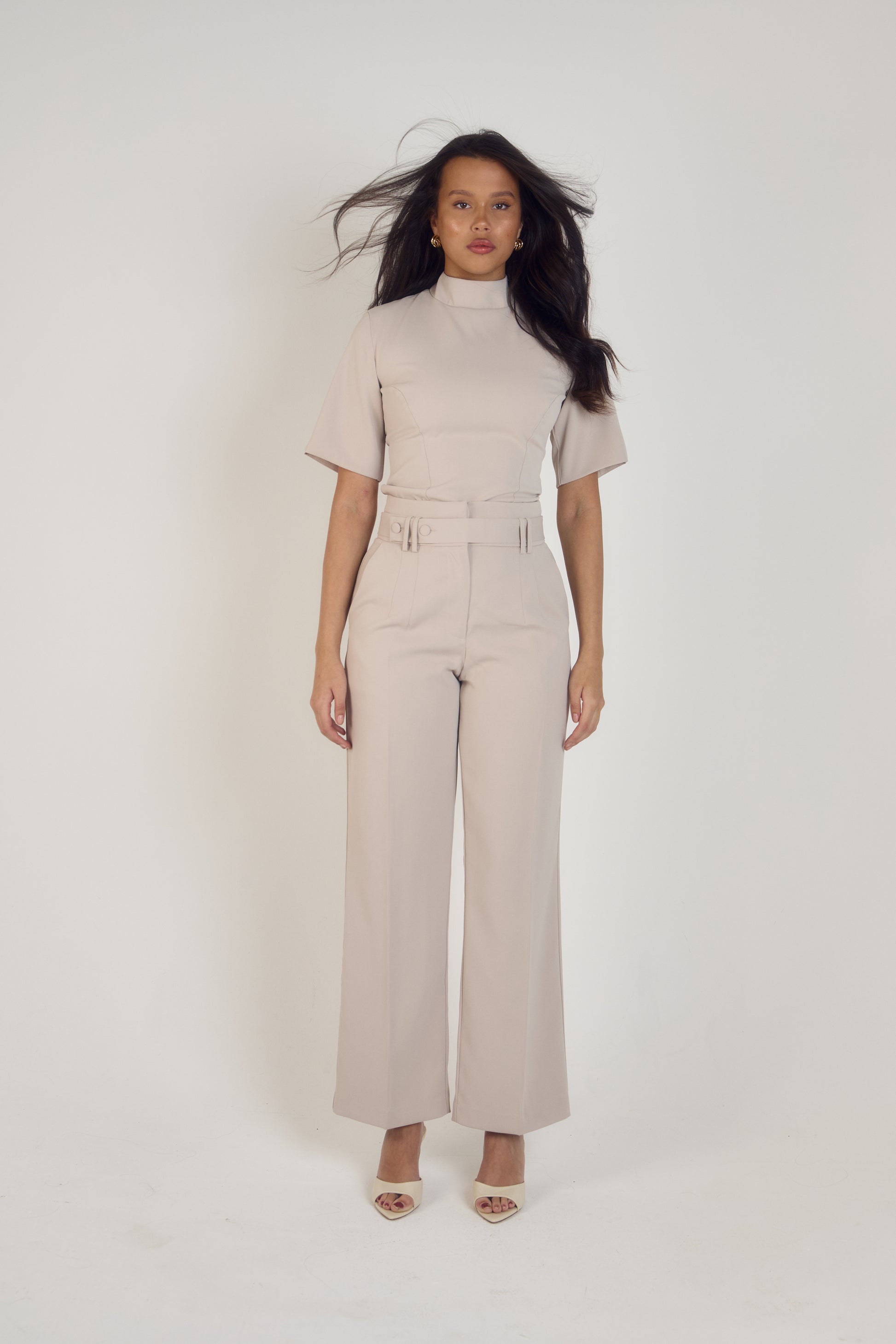 Wide leg high waisted very flattering, tummy flattering, comfortable premium tailored wide leg trousers perfect for the office