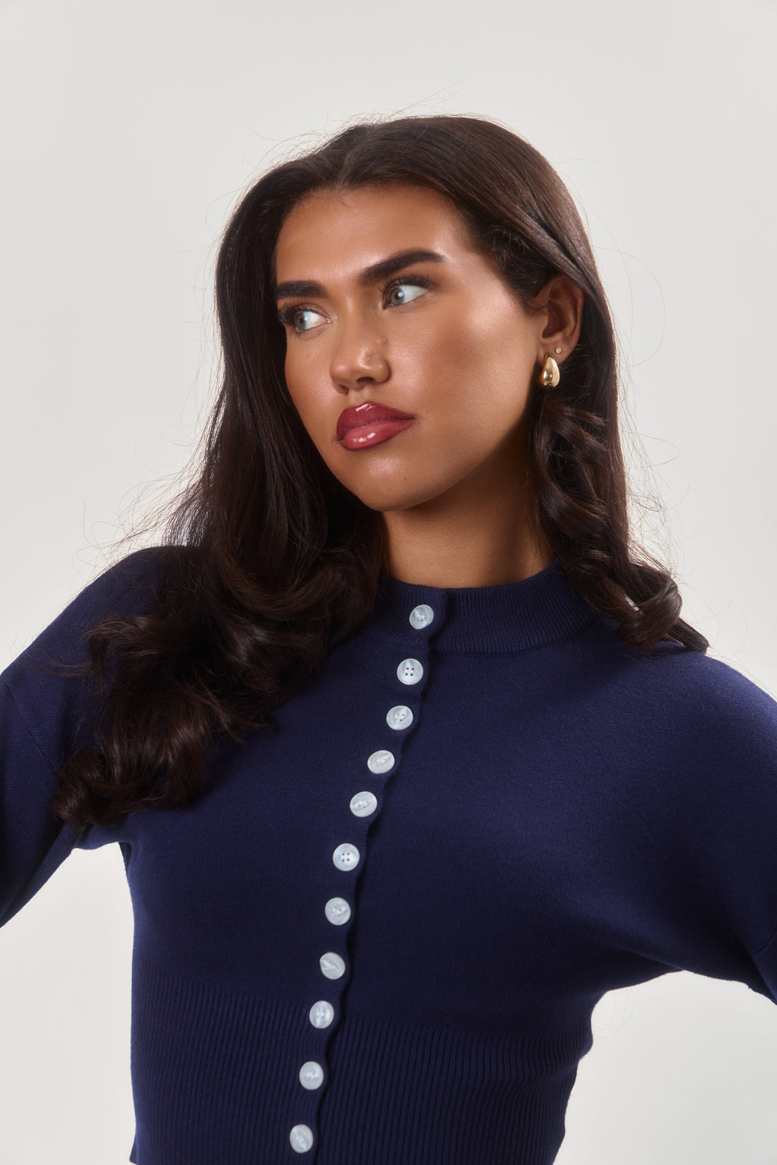 Structured Sculpting Waist Cardigan | Royal Bleu