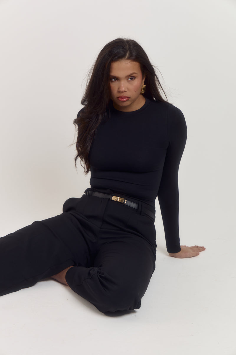 Contour Form Long Sleeve Bodysuit | Classic Noir