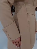 Caramel Creme, Beige, Blazer Dress, Tailored Dress. Belted Dress,Long Sleeve Dress, Chic Dress, Womens Blazer, Womens Blazer Dress, Camel Outfit, Camel Dress, Camel Blazer, Tan Dress, Tan Blazer