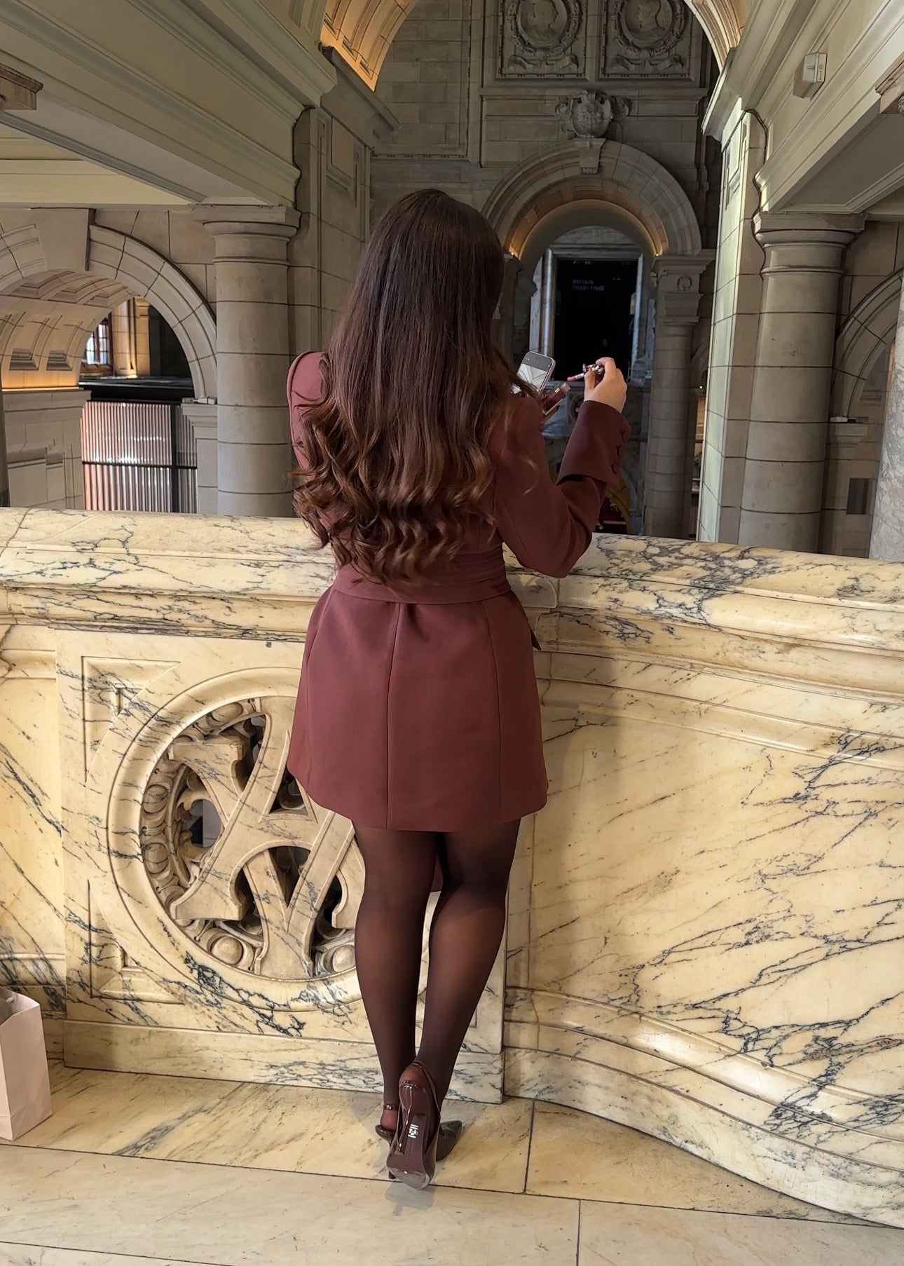 Cherry Chocolate, Burgundy, Blazer Dress, Tailored Dress. Belted Dress,Long Sleeve Dress, Chic Dress, Womens Blazer, Womens Blazer Dress, Burgundy Outfit, Burgundy Dress