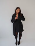 Black Dress, Little Black Dress, LBD, Blazer Dress, Tailored Dress. Belted Dress,Long Sleeve Dress, Chic Dress, Womens Blazer, Womens Blazer Dress, Camel Outfit, Camel Dress, Black Blazer, Black Dress, 