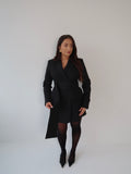 Black Dress, Little Black Dress, LBD, Blazer Dress, Tailored Dress. Belted Dress,Long Sleeve Dress, Chic Dress, Womens Blazer, Womens Blazer Dress, Camel Outfit, Camel Dress, Black Blazer, Black Dress, 