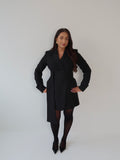 Black Dress, Little Black Dress, LBD, Blazer Dress, Tailored Dress. Belted Dress,Long Sleeve Dress, Chic Dress, Womens Blazer, Womens Blazer Dress, Camel Outfit, Camel Dress, Black Blazer, Black Dress, 