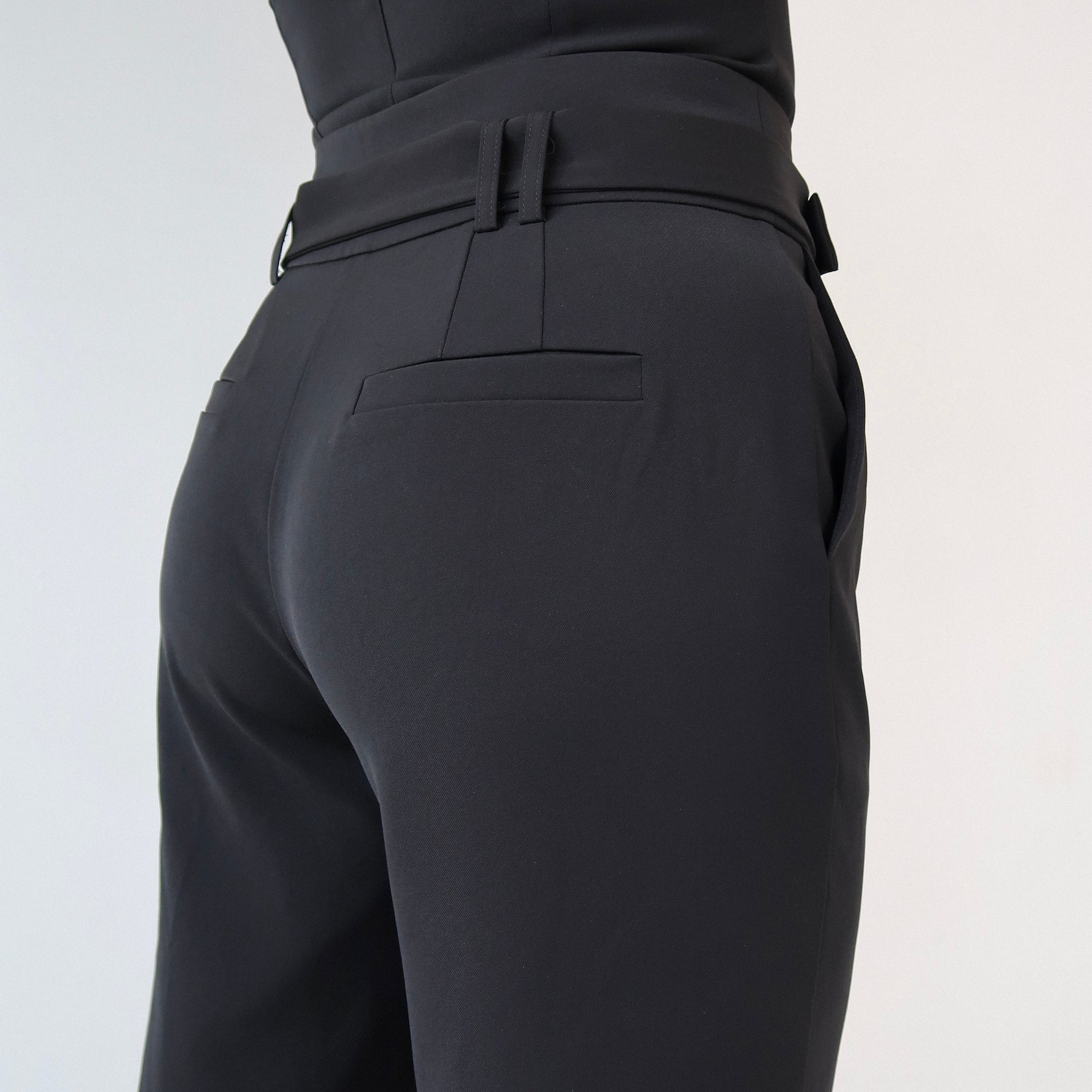 Black Trouser, Work Trouser, Classic Trouser, Smart Outfit, Womens Workwear, Ladies Workwear, Corporate Outfit, Black Tailored Trousers, Belted Trousers, Smart Trousers, Belt Loops, Lined Trousers, Wide Leg, Wide Leg Trousers