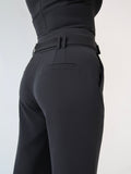 Black Trouser, Work Trouser, Classic Trouser, Smart Outfit, Womens Workwear, Ladies Workwear, Corporate Outfit, Black Tailored Trousers, Belted Trousers, Smart Trousers, Belt Loops, Lined Trousers, Wide Leg, Wide Leg Trousers