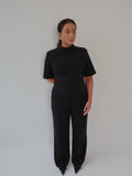 Black Trouser, Work Trouser, Classic Trouser, Smart Outfit, Womens Workwear, Ladies Workwear, Corporate Outfit, Black Tailored Trousers, Belted Trousers, Smart Trousers, Belt Loops, Lined Trousers, Wide Leg, Wide Leg Trousers
