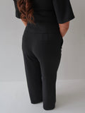Black Trouser, Work Trouser, Classic Trouser, Smart Outfit, Womens Workwear, Ladies Workwear, Corporate Outfit, Black Tailored Trousers, Belted Trousers, Smart Trousers, Belt Loops, Lined Trousers, Wide Leg, Wide Leg Trousers