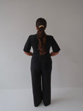 Black Trouser, Work Trouser, Classic Trouser, Smart Outfit, Womens Workwear, Ladies Workwear, Corporate Outfit, Black Tailored Trousers, Belted Trousers, Smart Trousers, Belt Loops, Lined Trousers, Wide Leg, Wide Leg Trousers