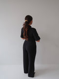Black Trouser, Work Trouser, Classic Trouser, Smart Outfit, Womens Workwear, Ladies Workwear, Corporate Outfit, Black Tailored Trousers, Belted Trousers, Smart Trousers, Belt Loops, Lined Trousers, Wide Leg, Wide Leg Trousers