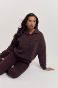 Luxury brown oversized collared cardigan sweater Ardore London UK