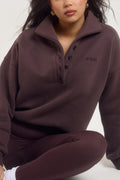 Premium oversized soft brown cotton button-up sweater by Ardore London