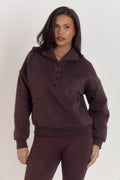 Ardore London women’s premium brown oversized cotton sweater with collar